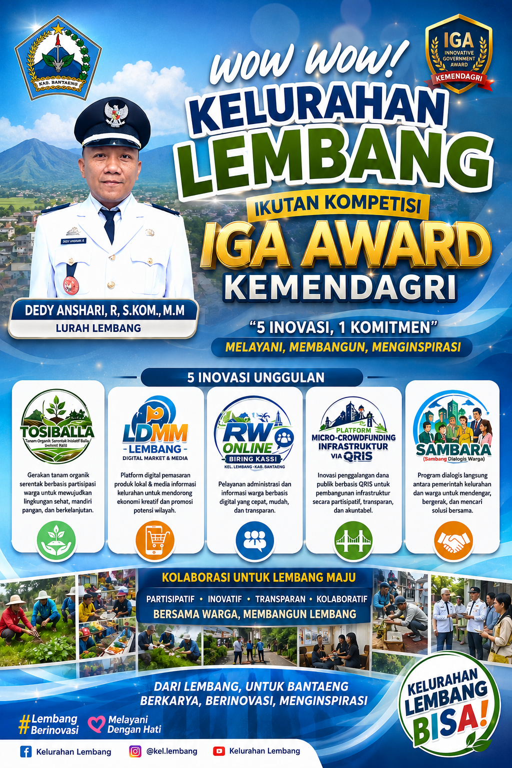 Wow! Wow! Kelurahan Lembang Siap Bersinar di IGA Award Kemendagri 2026, Hadirkan 5 Inovasi untuk Indonesia Maju